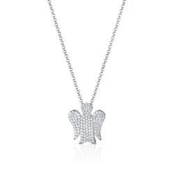 Collana donna Roberto Giannotti GIA355 realizzata in argento 925 con pendente angelo in zirconi, lunghezza 44 cm