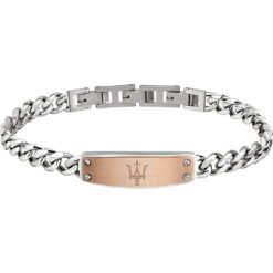 Bracciale Uomo Maserati JM320AST03 realizzato in acciaio bicolore: silver e rosè. Gioiello della lunghezza di 210 mm.