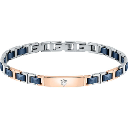 Bracciale Uomo Maserati JM420ATI05. Gioiello realizzato in acciaio e ceramica. Bracciale della lunghezza di 220 mm.