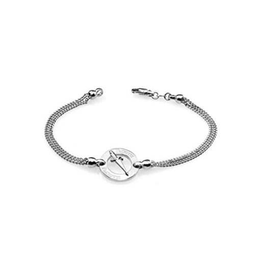 Bracciale uomo Cesare Paciotti JPBR0268B Realizzato in Argento 925, con piastra circolare con spadino. Lunghezza bracciale: 20-21cm.