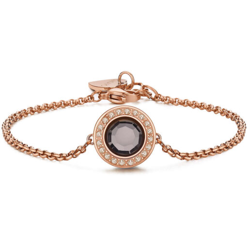 Bracciale donna S'agapò Luna SLU20 Realizzato in acciaio anallergico e pvd oro rosa con cristalli.