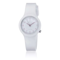 Orologio donna Luca Barra BW296  Orologio in silicone bianco cassa in PVC bianca  quadrante bianco dettagli rosa diametro cassa: 32 mm movimento Miyota impermeabilità 5 ATM.