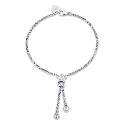 Bracciale donna Luca Barra con Stella BK2040 Bracciale in acciaio, stella con cristalli bianchi. Lunghezza: 16 cm.