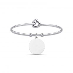 Bracciale donna Luca Barra BK2118 rigido con piastra Realizzato in acciaio anallergico. Possibilità di incisione, richiedere nelle note aggiuntive dopo avere confermato l'ordine. Prezzo incisione 5,00€. Diametro: 60 mm. Diametro piastra: 20 mm.