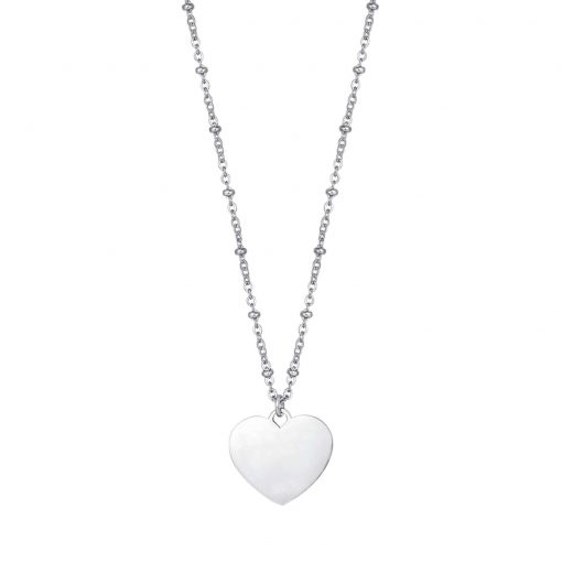 Collana donna Luca Barra CK1540 con cuore incisione Realizzata in acciaio anallergico. Possibilità di incisione, richiedere nelle note aggiuntive dopo avere confermato l'ordine. Prezzo incisione 5,00€. Lunghezza: 45 + 5 cm. Misura cuore: 18 x 16 mm.