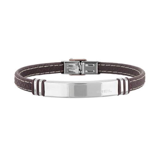 Bracciale uomo Breil Savage TJ1976 Bracciale maschile casual e disimpegnato: l'acciaio è abbinato al cinturino in silicone testa di moro con impunture a contrasto. Bracciale della lunghezza di 22 cm.