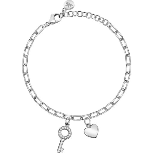 Bracciale donna Morellato Passioni SAUN16 Misura: 16 + 3 cm, Colore: Silver, Morellato experience: Fashion, Materiale: Acciaio, Cristalli, Peso: 4 gr, Colore pietre: Bianco.