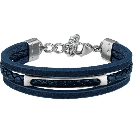 Bracciale uomo Breil B MIX TJ3087 Realizzato in acciaio anallergico, con chiusura a moschettone. Lunghezza bracciale 23cm. Colore blu, finitura satinato.