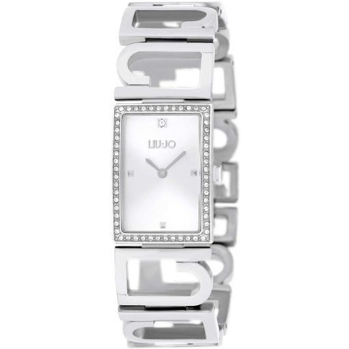 Orologio donna Liujo Alma Silver TLJ1816 Bracciale semi rigido traforato con logo Liujo di 20 cm x 20 mm. La cassa e’ di 20.5×28.5mm. Movimento al quarzo. La resistenza all’acqua è di 5atm. Cassa, bracciale e ghiera impreziosita da cristalli. Vetro minerale.