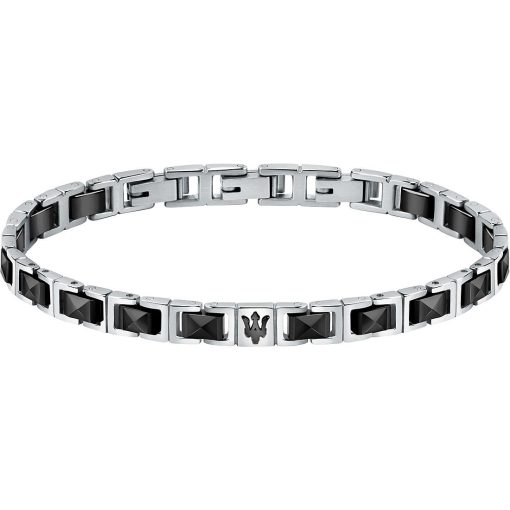 Bracciale uomo Maserati JM420ATI07 Realizzato in acciaio anallergico, Misura : 210mm cm, Ceramica, Peso: 20 gr, Certificato di autenticità: Sì, Confezione: Originale Maserati. 