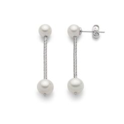 Orecchini donna Miluna Miss Italia PER2346  -Materiale: argento 925.  -Tipologia perla: perla vera Oriente.  -Colore perla: bianco.  -Grandezza Perla Ø: varia da 6,5 a 8 mm -Lunghezza orecchino: 3,5 cm. 