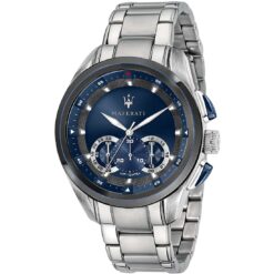 Orologio uomo Maserati Traguardo R8873612014 Resistenza all’acqua: 10 atm. Garanzia: 2 anni ufficiale Maserati. Movimento: Quarzo. Vetro: Minerale. Dimensioni cassa: 55x45mm. Chiusura: diver buckle w/safety lock. 