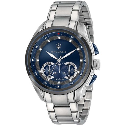 Orologio uomo Maserati Traguardo R8873612014 Resistenza all’acqua: 10 atm. Garanzia: 2 anni ufficiale Maserati. Movimento: Quarzo. Vetro: Minerale. Dimensioni cassa: 55x45mm. Chiusura: diver buckle w/safety lock. 