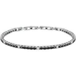 Bracciale uomo Morellato Tennis SATT10 Realizzato in argento 925% anallergico. Misura: 20cm. Garanzia: 2 anni Ufficiale Morellato. Pietre: Zirconi neri e bianchi. 