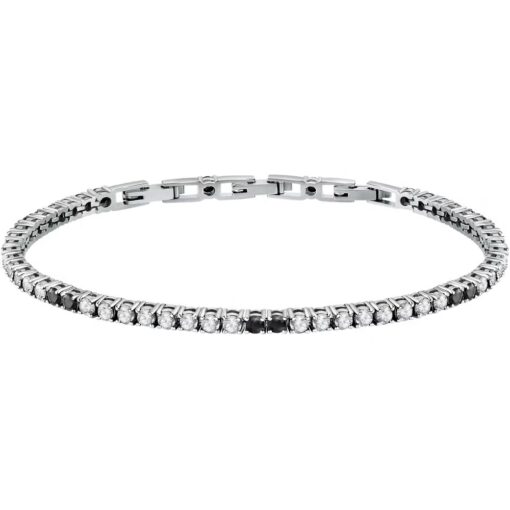 Bracciale uomo Morellato Tennis SATT11 Realizzato in argento 925% anallergico. Misura: 20cm. Garanzia: 2 anni Ufficiale Morellato. Pietre: Zirconi bianchi e neri. 