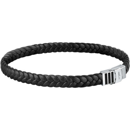 Bracciale uomo Morellato Moody SQH47 Misura: 22cm. Colore: Silver, Nero. Materiale: Acciaio, Pelle, Smalto. Certificato di autenticità: Sì. Confezione: Originale Morellato. 