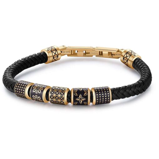 Bracciale uomo Brosway Bullet BUL23 Realizzato in acciaio dorato anallergico e pella nera. Lunghezza bracciale: 21cm. Garanzia: 2 anni Ufficiale Brosway. Confezione: Originale Brosway.