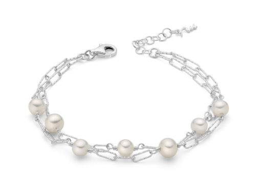 Bracciale donna Miluna Miss Italia PBR3314A Realizzato in argento, 925/1000 5 perle vere MR Dimensione perla: 6-6,50mm. 2 perle vere MR Dimensione perla: 7-7,50mm.  Lunghezza bracciale: 19+2cm. Colore: Bianco. 