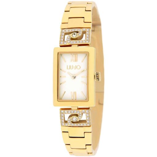 Orologio donna Liujo Mayfair Gold TLJ2094 Resistenza all’acqua: 3atm. Garanzia: 2 anni Ufficiale Liujo. Dimensione cassa: 29mm. Pietre: Zirconi bianchi. Movimento: Quarzo. Confezione: Originale Liujo.