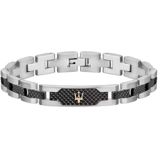 Bracciale uomo Maserati JM419ASC01 Materiale: Acciaio anallergico. Misura: 24cm. Garanzia: 2 anni Ufficiale Maserati.