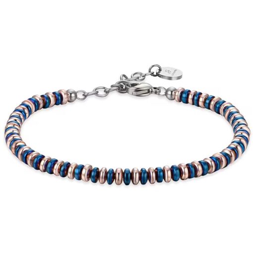 Bracciale uomo Luca Barra BA1486 Materiale: Acciaio, ematite blu Lunghezza: Regolabile da 18 a 21cm. Garanzia: 2 anni ufficiale Luca Barra.