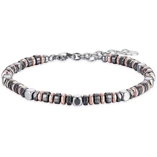 Bracciale uomo Luca Barra BA1516 Materiale: Acciaio, ematite grigia. Lunghezza: Regolabile da 18 a 21cm. Garanzia: 2 anni ufficiale Luca Barra.