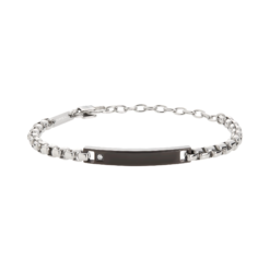 Bracciale uomo Breil Tag and Cross TJ3221 Realizzato in acciaio anallergico, elemento centrale in finitura IP black, e zircone bianco.  Lunghezza minima: 17,50cm. Lunghezza massima: 22,50cm. Garanzia: 2 anni Ufficiale Breil.