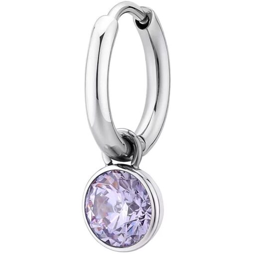 Mono orecchino donna Brosway BHKE126 Materiale: Acciaio anallergico, zircone lavanda. Lunghezza: 16mm. Garanzia: 2 anni ufficiale Brosway.