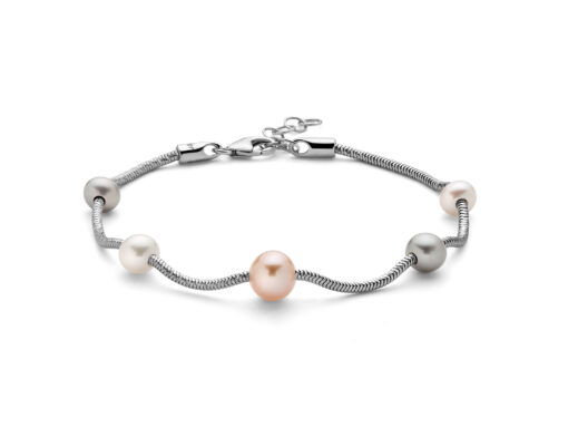 Bracciale donna Miluna Miss Italia PBR2831 Realizzato in argento, 925/1000. Lunghezza: 17+2cm. Colore: Bianco, Grigio, Orange.  Dimensione perla: 5-5,5mm/ 6-6,5mm / 7-7,5mm Confezione: Originale Miluna. Garanzia: 2 anni Ufficiale Miluna.