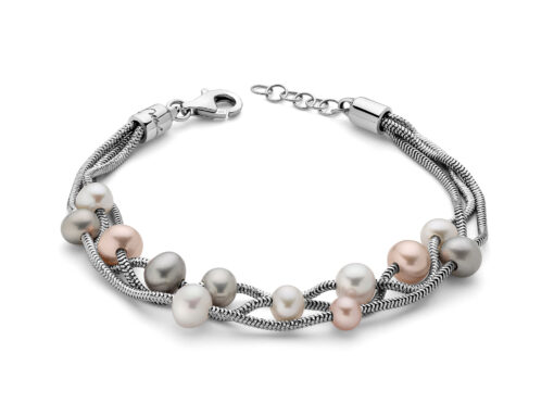 Bracciale donna Miluna Miss Italia PBR2834 Realizzato in argento, 925/1000. Lunghezza: 19+2cm. Colore: Bianco, Grigio, Orange.  Dimensione perla: 5-5,5mm/ 6-6,5mm / 7-7,5mm Confezione: Originale Miluna. Garanzia: 2 anni Ufficiale Miluna.