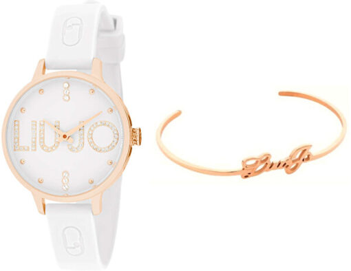 Kit Orologio e Bracciale donna Liujo Couple Fresh Bianco TLJ2171 Resistenza all'acqua: 3atm. Dimensione cassa: 32mm. Movimento: Quarzo. Confezione: Originale Liujo. Garanzia: 2 anni Ufficiale Liujo.