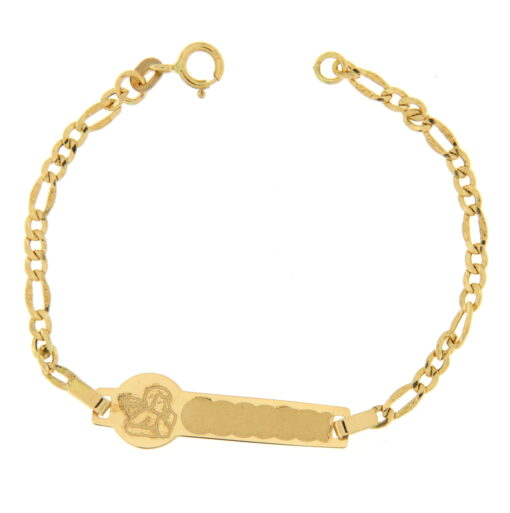 Bracciale Bimbo da Incisione Giallo in Oro 18KT (750) BRB17 Questo gioiello fa parte di tutta quella merce in Oro 18kt, realizzata o venduta nel nostro store! La vendita di gioielli in Oro 18kt è uno dei nostri punti forti da molti anni, tutta la nostra merce è accompagnata dal certificato di garanzia, il punzone 750. Lunghezza: 13,00cm. Dimensione Targa: 2,40cm X  0,05cm. Garanzia: Laboratorio Orafo Taormina Gioielli. Confezione: Confezione Taormina Gioielli.