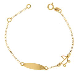 Bracciale Bimbo da Incisione Giallo in Oro 18KT (750) BRB23 Questo gioiello fa parte di tutta quella merce in Oro 18kt, realizzata o venduta nel nostro store! La vendita di gioielli in Oro 18kt è uno dei nostri punti forti da molti anni, tutta la nostra merce è accompagnata dal certificato di garanzia, il punzone 750. L'anellino presente nel terminale del bracciale consente di regolare la misura del bracciale. Lunghezza: 14,00cm. Dimensione Targa: 1,60cm X  0,05cm. Garanzia: Laboratorio Orafo Taormina Gioielli. Confezione: Confezione Taormina Gioielli.