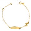 Bracciale Bimbo da Incisione Giallo in Oro 18KT (750) BRB25 Questo gioiello fa parte di tutta quella merce in Oro 18kt, realizzata o venduta nel nostro store! La vendita di gioielli in Oro 18kt è uno dei nostri punti forti da molti anni, tutta la nostra merce è accompagnata dal certificato di garanzia, il punzone 750. L'anellino presente nel terminale del bracciale consente di regolare la misura del bracciale. Lunghezza: 14,00cm. Dimensione Targa: 1,60cm X  0,05cm. Garanzia: Laboratorio Orafo Taormina Gioielli. Confezione: Confezione Taormina Gioielli.