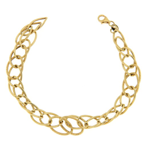 Bracciale donna Catena in Oro Giallo 18KT (750) Questo gioiello fa parte di tutta quella merce in Oro 18kt, realizzata o venduta nel nostro store! La vendita di gioielli in Oro 18kt è uno dei nostri punti forti da molti anni, tutta la nostra merce è accompagnata dal certificato di garanzia, e il punzone 750. Peso: 5,20gr. Lunghezza: 19,5cm. Garanzia: Laboratorio Orafo Taormina Gioielli. Confezione: Confezione Taormina Gioielli.