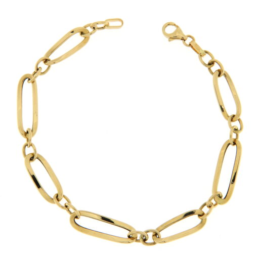 Bracciale donna Catena in Oro Giallo 18KT (750) Questo gioiello fa parte di tutta quella merce in Oro 18kt, realizzata o venduta nel nostro store! La vendita di gioielli in Oro 18kt è uno dei nostri punti forti da molti anni, tutta la nostra merce è accompagnata dal certificato di garanzia, e il punzone 750. Peso: 3,00gr. Lunghezza: 19cm. Garanzia: Laboratorio Orafo Taormina Gioielli. Confezione: Confezione Taormina Gioielli.