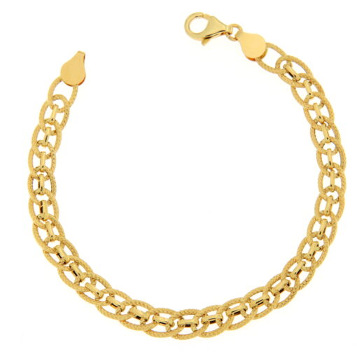 Bracciale donna Maglia Bizantina in Oro Giallo 18KT (750) Questo gioiello fa parte di tutta quella merce in Oro 18kt, realizzata o venduta nel nostro store! La vendita di gioielli in Oro 18kt è uno dei nostri punti forti da molti anni, tutta la nostra merce è accompagnata dal certificato di garanzia, e il punzone 750. Peso: 4,30gr. Lunghezza: 20cm. Garanzia: Laboratorio Orafo Taormina Gioielli. Confezione: Confezione Taormina Gioielli.