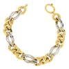 Bracciale donna Catena in Oro Bicolore 18KT (750) Questo gioiello fa parte di tutta quella merce in Oro 18kt, realizzata o venduta nel nostro store! La vendita di gioielli in Oro 18kt è uno dei nostri punti forti da molti anni, tutta la nostra merce è accompagnata dal certificato di garanzia, e il punzone 750. Lunghezza: 21,50cm. Peso: 12gr. Larghezza: 1,10cm. Garanzia: Laboratorio Orafo Taormina Gioielli. Confezione: Confezione Taormina Gioielli.