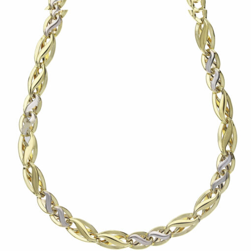 Collana uomo Cerini Oro Bicolore 18KT (750) Questo gioiello fa parte di tutta quella merce in Oro 18kt, realizzata o venduta nel nostro store! La vendita di gioielli in Oro 18kt è uno dei nostri punti forti da molti anni, tutta la nostra merce è accompagnata dal certificato di garanzia e dal punzone 750. Lunghezza Collana: 50cm. Garanzia: Laboratorio Orafo Taormina Gioielli. Confezione: Confezione Taormina Gioielli.