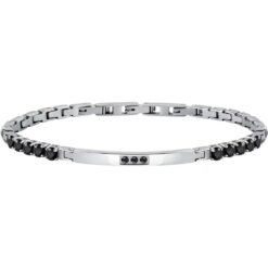 Bracciale uomo Morellato Tennis SAEV47 Realizzato in acciaio anallergico. Lunghezza: 22cm. Pietre: Cristalli neri. Garanzia: 2 anni Ufficiale Morellato. Confezione: originale Morellato.