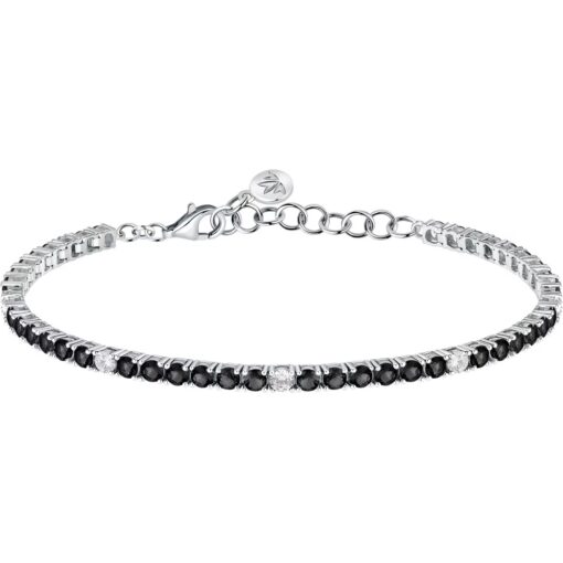 Bracciale donna Morellato Tesori SAIW229 Realizzato in argento 925 anallergico. Pietre: Cristalli bianchi, e neri. Lunghezza: 16cm+3cm. Garanzia: 2 anni Ufficiale Morellato. Confezione: originale Morellato.