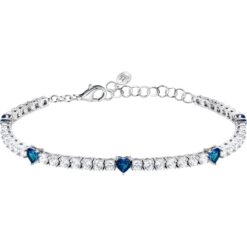 Bracciale donna Morellato Tesori SAIW234 Realizzato in argento 925 anallergico. Pietre: Cristalli bianchi, e blu. Lunghezza: 16cm+3cm. Garanzia: 2 anni Ufficiale Morellato. Confezione: originale Morellato.