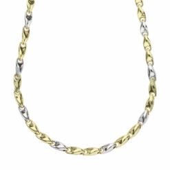 Collana uomo Cerini Tubolare Oro Bicolore 18KT (750) Questo gioiello fa parte di tutta quella merce in Oro 18kt, realizzata o venduta nel nostro store! La vendita di gioielli in Oro 18kt è uno dei nostri punti forti da molti anni, tutta la nostra merce è accompagnata dal certificato di garanzia e dal punzone 750. Lunghezza Collana: 50cm. Garanzia: Laboratorio Orafo Taormina Gioielli. Confezione: Confezione Taormina Gioielli.