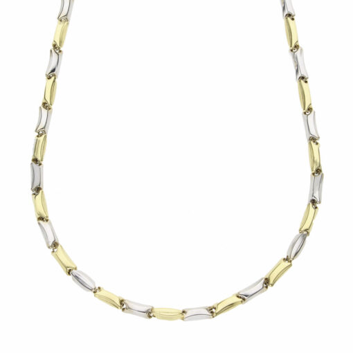 Collana uomo Cerini Maglia Marinara Oro Bicolore 18KT (750) Questo gioiello fa parte di tutta quella merce in Oro 18kt, realizzata o venduta nel nostro store! La vendita di gioielli in Oro 18kt è uno dei nostri punti forti da molti anni, tutta la nostra merce è accompagnata dal certificato di garanzia e dal punzone 750. Lunghezza Collana: 50cm. Garanzia: Laboratorio Orafo Taormina Gioielli. Confezione: Confezione Taormina Gioielli.