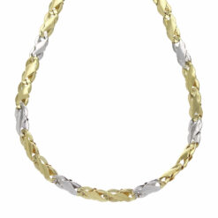 Collana uomo Cerini Maglia Marinara Oro Bicolore 18KT (750) Questo gioiello fa parte di tutta quella merce in Oro 18kt, realizzata o venduta nel nostro store! La vendita di gioielli in Oro 18kt è uno dei nostri punti forti da molti anni, tutta la nostra merce è accompagnata dal certificato di garanzia e dal punzone 750. Lunghezza Collana: 50cm. Garanzia: Laboratorio Orafo Taormina Gioielli. Confezione: Confezione Taormina Gioielli.