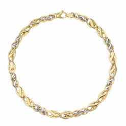 Bracciale uomo Cerini in Oro Bicolore 18KT (750) Questo gioiello fa parte di tutta quella merce in Oro 18kt, realizzata o venduta nel nostro store! La vendita di gioielli in Oro 18kt è uno dei nostri punti forti da molti anni, tutta la nostra merce è accompagnata dal certificato di garanzia, e il punzone 750. Lunghezza: 21cm. Larghezza: 0,60cm. Chiusura: Moschettone. Garanzia: Laboratorio Orafo Taormina Gioielli. Confezione: Confezione Taormina Gioielli.