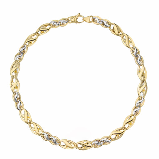 Bracciale uomo Cerini in Oro Bicolore 18KT (750) Questo gioiello fa parte di tutta quella merce in Oro 18kt, realizzata o venduta nel nostro store! La vendita di gioielli in Oro 18kt è uno dei nostri punti forti da molti anni, tutta la nostra merce è accompagnata dal certificato di garanzia, e il punzone 750. Lunghezza: 21cm. Larghezza: 0,60cm. Chiusura: Moschettone. Garanzia: Laboratorio Orafo Taormina Gioielli. Confezione: Confezione Taormina Gioielli.