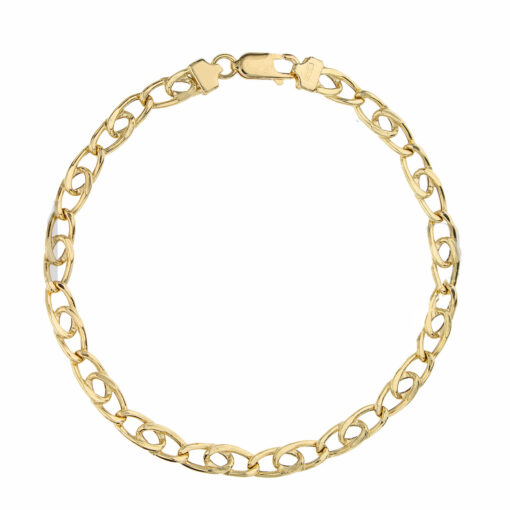 Bracciale uomo a Occhio di Pernice in Oro Giallo 18KT (750) Questo gioiello fa parte di tutta quella merce in Oro 18kt, realizzata o venduta nel nostro store! La vendita di gioielli in Oro 18kt è uno dei nostri punti forti da molti anni, tutta la nostra merce è accompagnata dal certificato di garanzia, e il punzone 750. Lunghezza: 19,50cm. Larghezza: 0,80cm. Chiusura: Moschettone. Garanzia: Laboratorio Orafo Taormina Gioielli. Confezione: Confezione Taormina Gioielli.