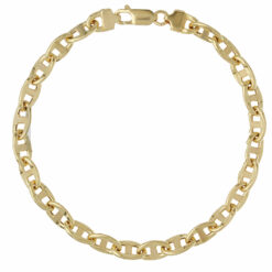 Bracciale uomo a Maglia Marina in Oro Giallo 18KT (750) Questo gioiello fa parte di tutta quella merce in Oro 18kt, realizzata o venduta nel nostro store! La vendita di gioielli in Oro 18kt è uno dei nostri punti forti da molti anni, tutta la nostra merce è accompagnata dal certificato di garanzia, e il punzone 750. Lunghezza: 20cm. Larghezza: 0,70cm. Chiusura: Moschettone. Garanzia: Laboratorio Orafo Taormina Gioielli. Confezione: Confezione Taormina Gioielli.