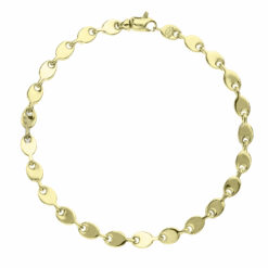 Bracciale uomo Maglia Marinara in Oro Giallo 18KT (750) Questo gioiello fa parte di tutta quella merce in Oro 18kt, realizzata o venduta nel nostro store! La vendita di gioielli in Oro 18kt è uno dei nostri punti forti da molti anni, tutta la nostra merce è accompagnata dal certificato di garanzia, e il punzone 750. Lunghezza: 21,50cm. Larghezza: 0,50cm. Chiusura: Moschettone. Garanzia: Laboratorio Orafo Taormina Gioielli. Confezione: Confezione Taormina Gioielli.